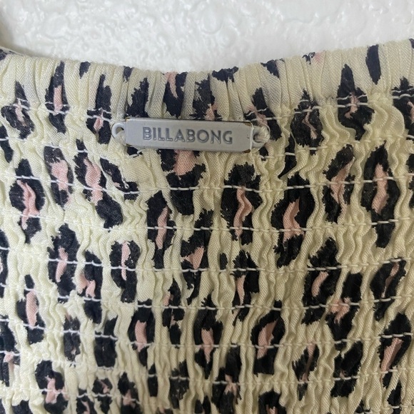 Billabong Dress Sweet Demeanor Animal Leopard Print White/Black/Pink - XS - Picture 9 of 11